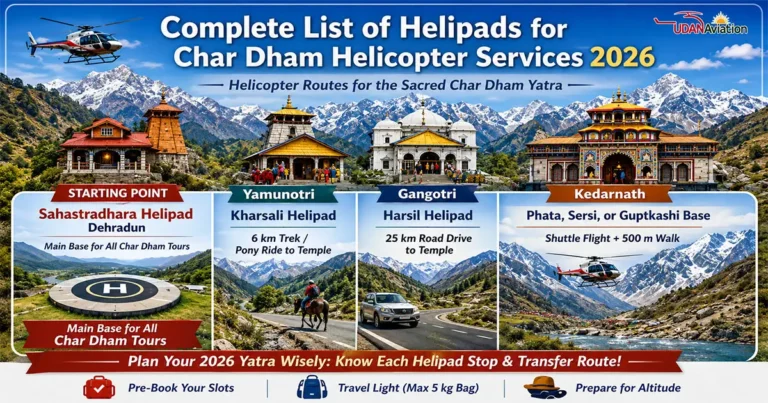 List of Helipads for Char Dham Helicopter Services 2026