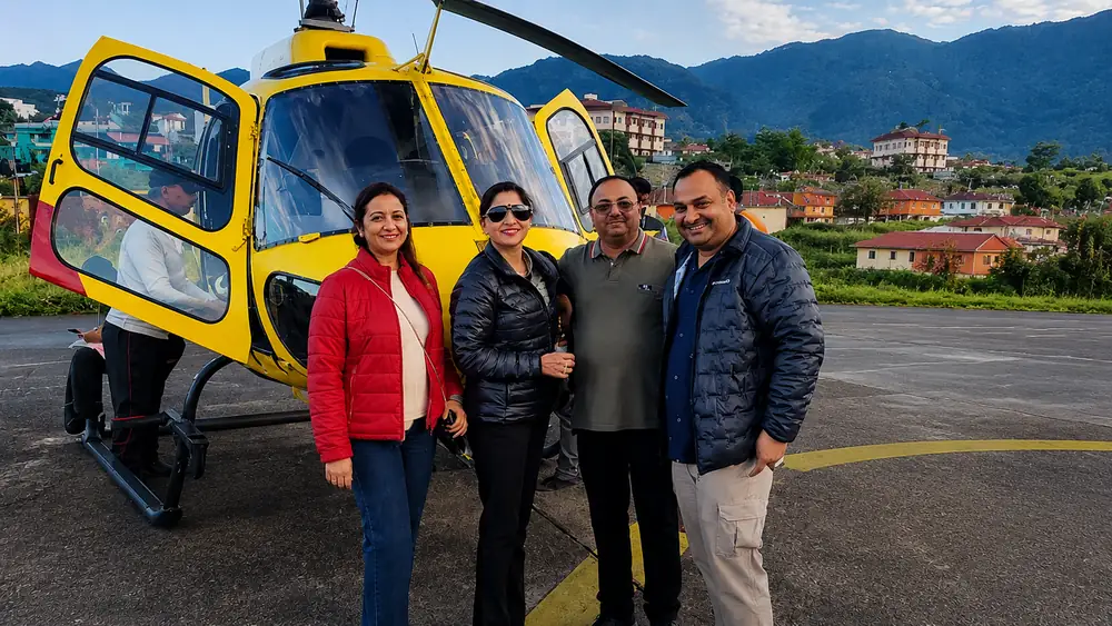 Udan Aviation customer journeys featuring helicopter travel and pilgrimage experiences